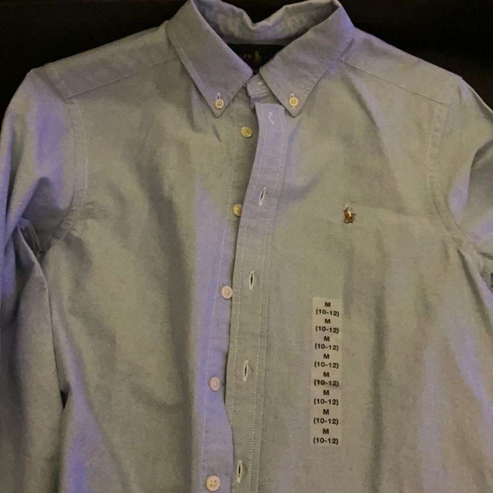 Brand New Boys Light Denim Polo Button Down